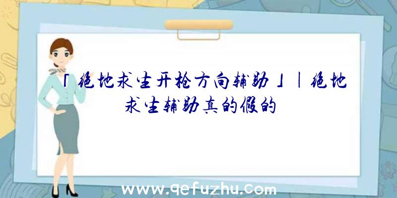 「绝地求生开枪方向辅助」|绝地求生辅助真的假的